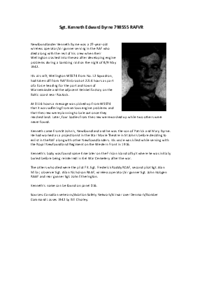 A preview of a PDF biography for Byrne, Kenneth Edward